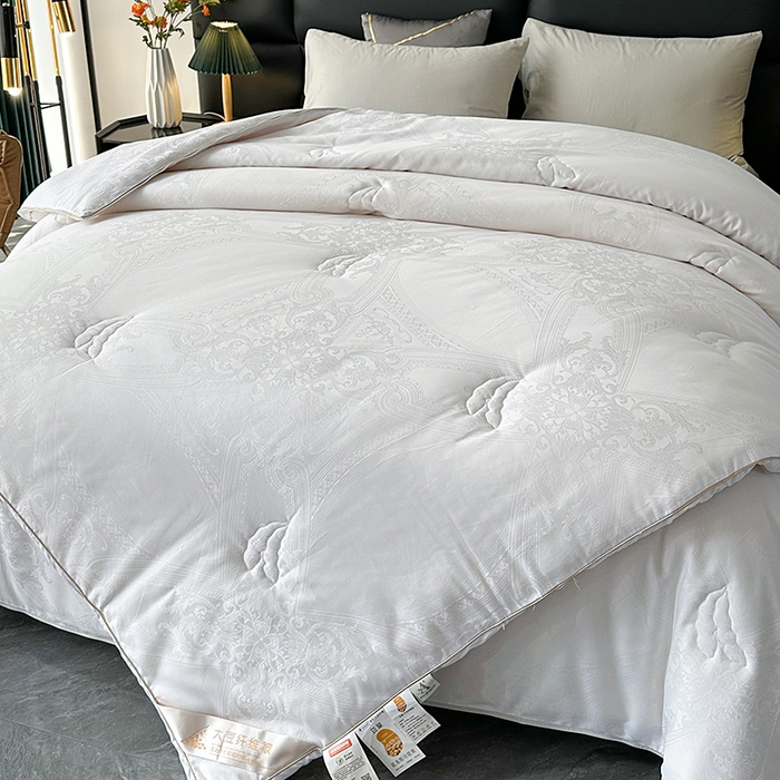 91家纺网 家纺一手货源 找家纺 （总）欧夏家纺 2025秋冬新款长绒棉提花大豆被子母被拉链款二合一被子被芯