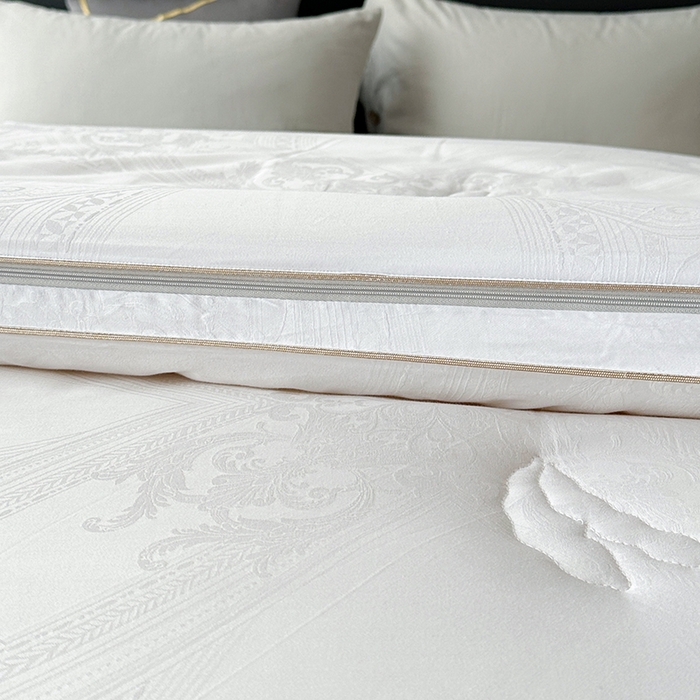 91家纺网 家纺一手货源 找家纺 （总）欧夏家纺 2025秋冬新款长绒棉提花大豆被子母被拉链款二合一被子被芯