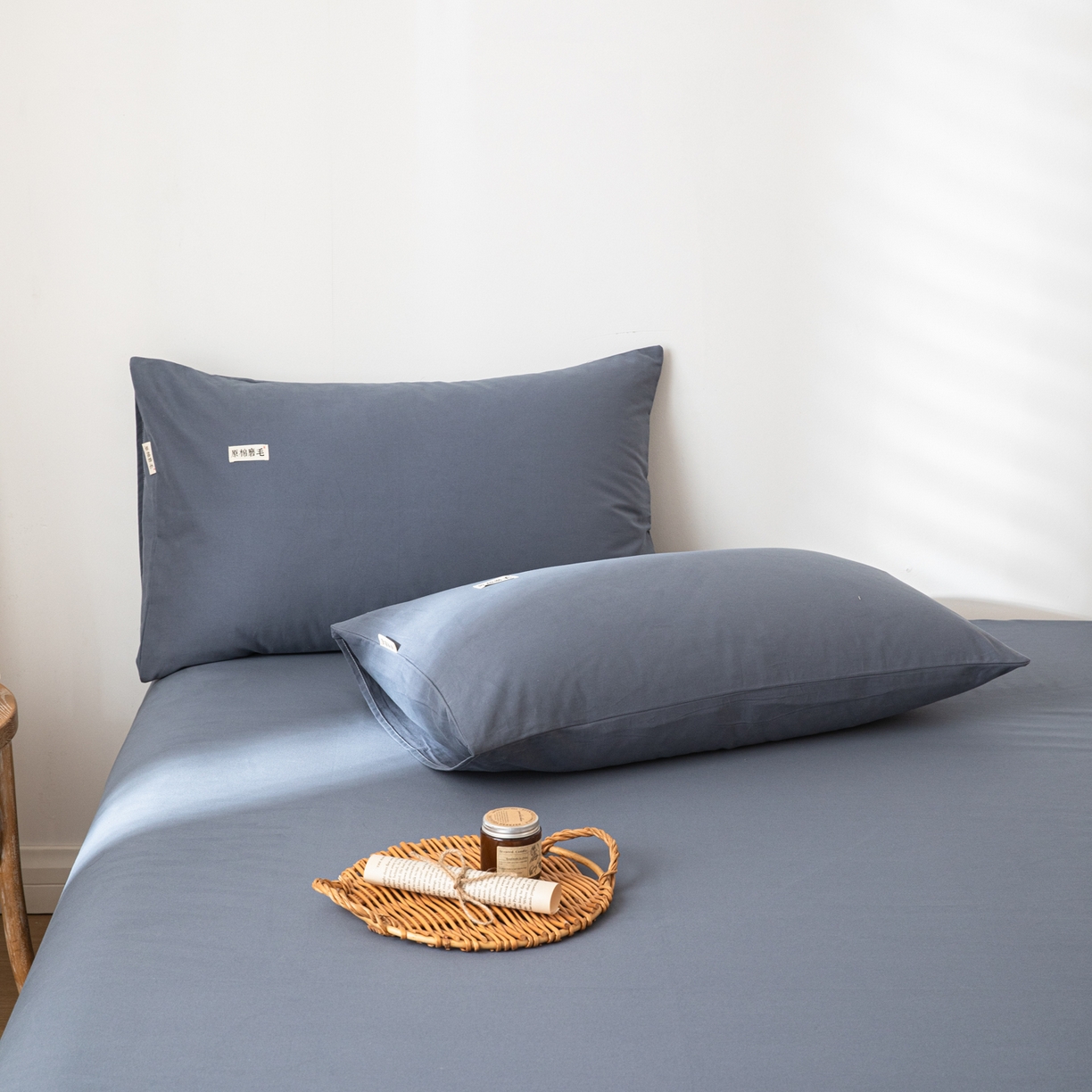 91家纺网 家纺一手货源 找家纺 眠博士 2025新款纯色全棉纯棉磨毛床单单品床单床单单件 磨毛床单-陶瓷深蓝