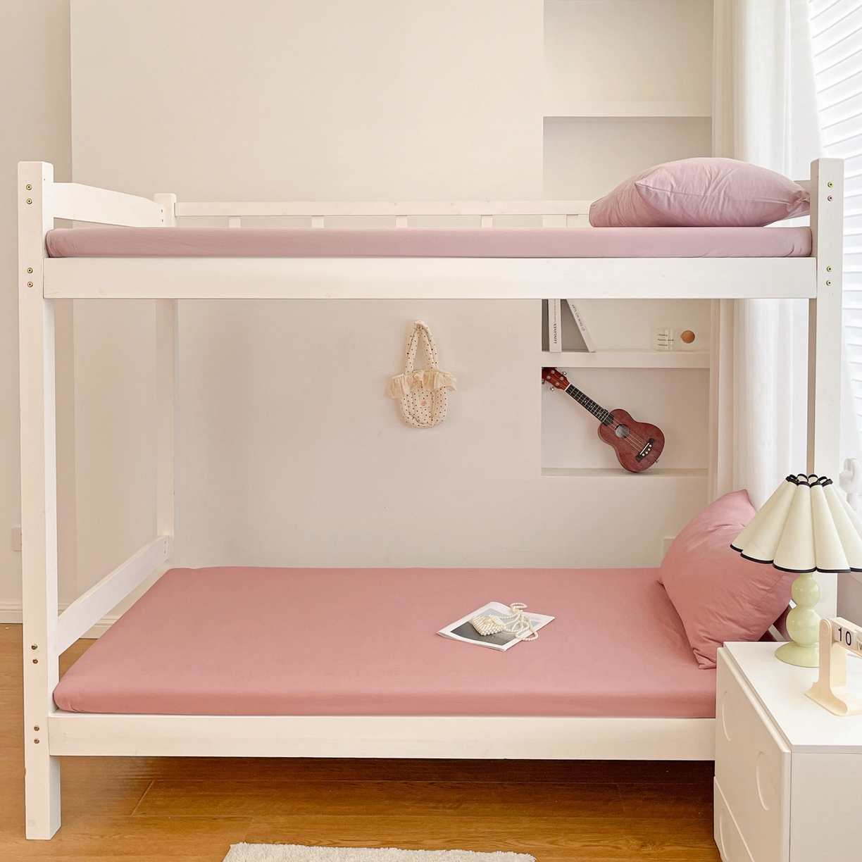 91家纺网 家纺一手货源 找家纺 纽缦家纺 2025新款纯色水洗亲柔棉三件套宿舍三件套上下铺三件套 豆沙