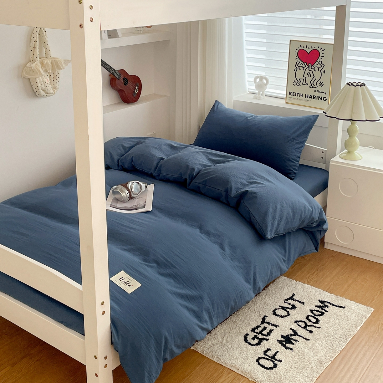 91家纺网 家纺一手货源 找家纺 （总）纽缦家纺 2025新款纯色水洗亲柔棉三件套宿舍三件套上下铺三件套