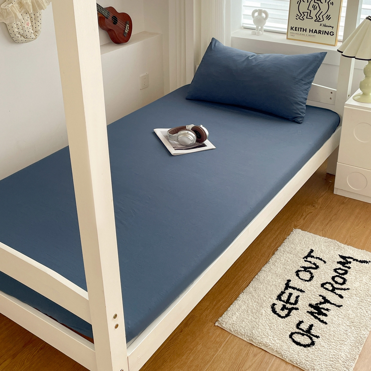 91家纺网 家纺一手货源 找家纺 （总）纽缦家纺 2025新款纯色水洗亲柔棉三件套宿舍三件套上下铺三件套