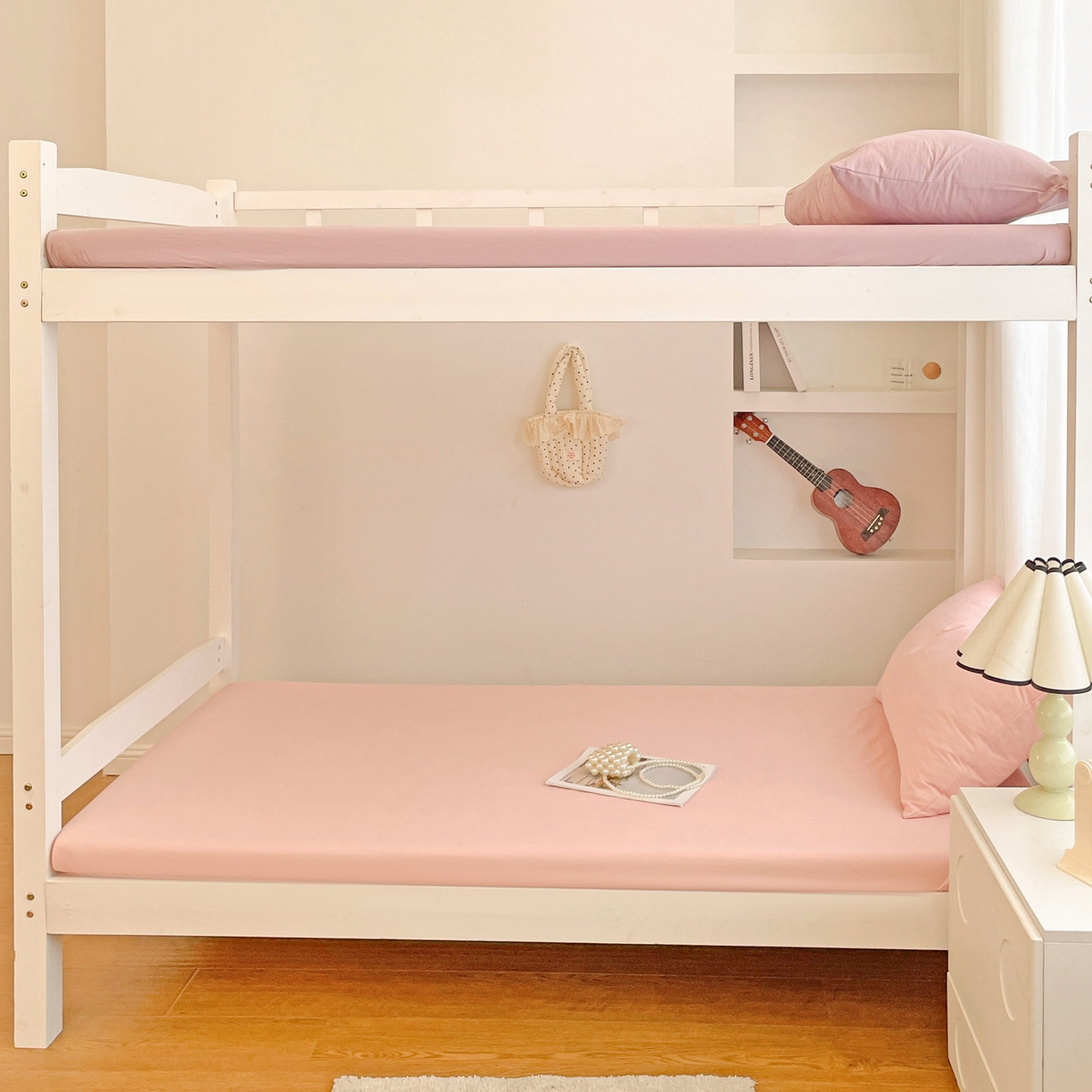 91家纺网 家纺一手货源 找家纺 纽缦家纺 2025新款纯色水洗亲柔棉三件套宿舍三件套上下铺三件套 米罗粉