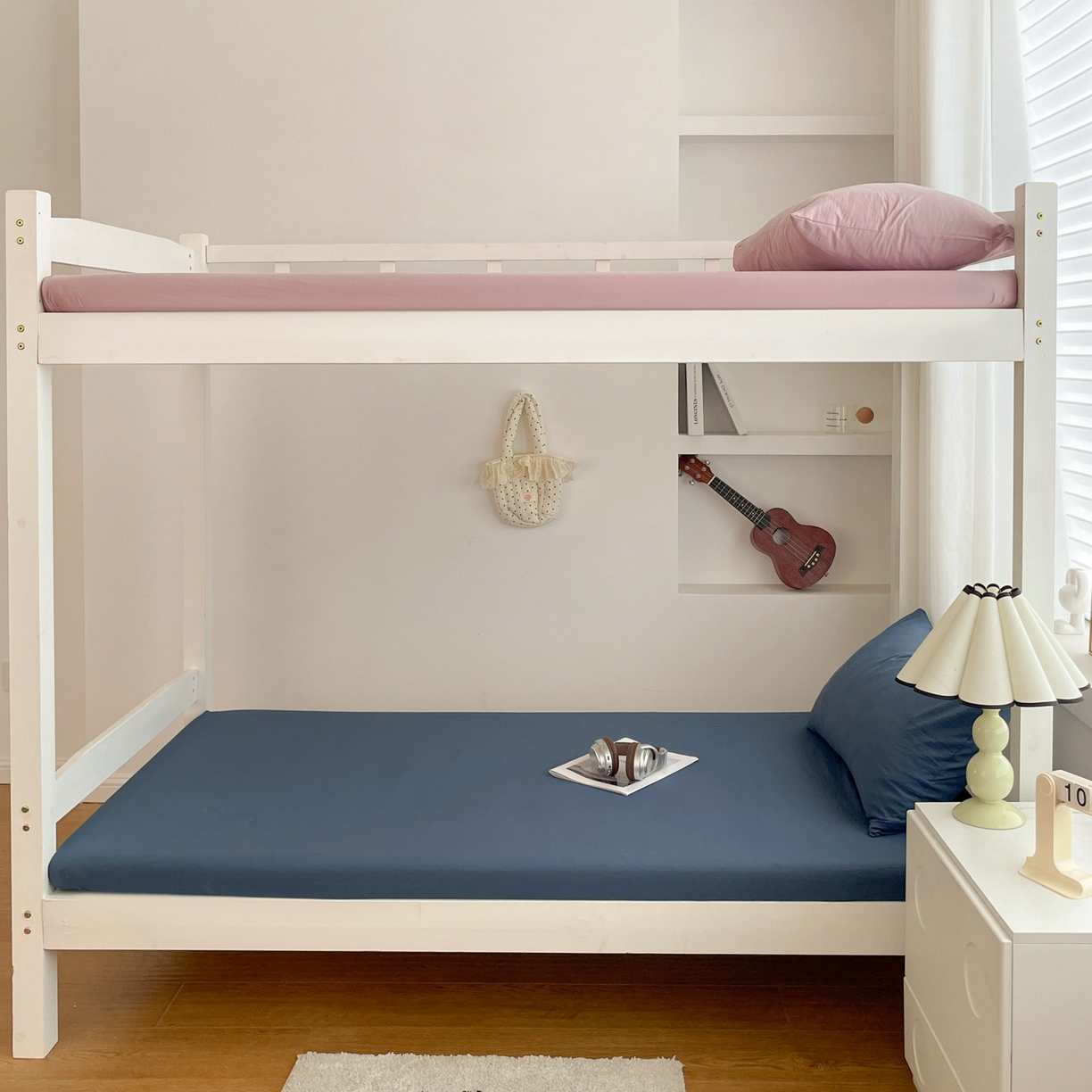 91家纺网 家纺一手货源 找家纺 （总）纽缦家纺 2025新款纯色水洗亲柔棉三件套宿舍三件套上下铺三件套