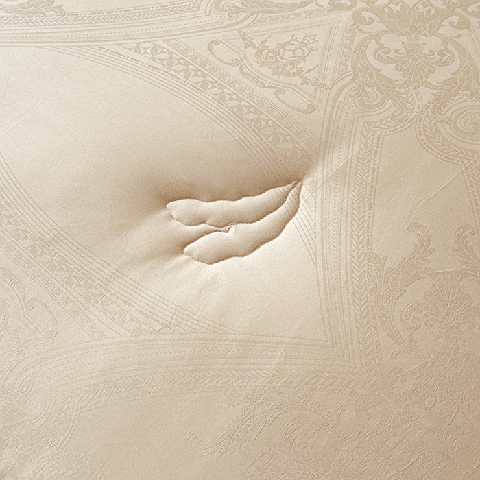 91家纺网 家纺一手货源 找家纺 欧夏家纺 2025秋冬新款长绒棉提花大豆被子母被拉链款二合一被子被芯 香槟色