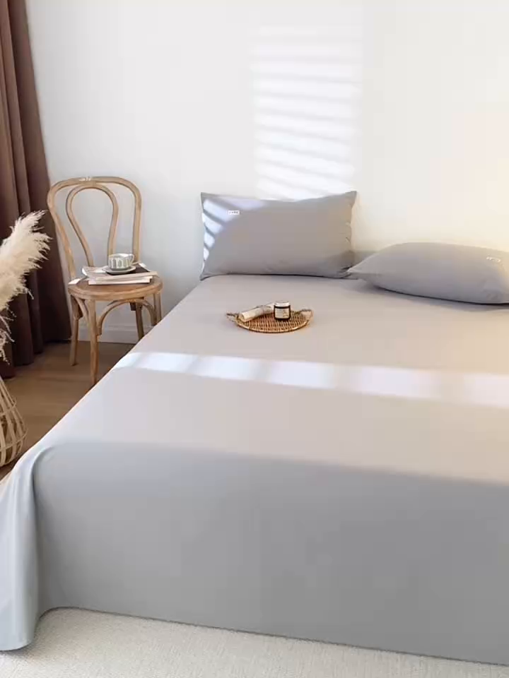 91家纺网 家纺一手货源 找家纺 眠博士 2025新款纯色全棉纯棉磨毛床单单品床单床单单件 磨毛床单-陶瓷浅灰