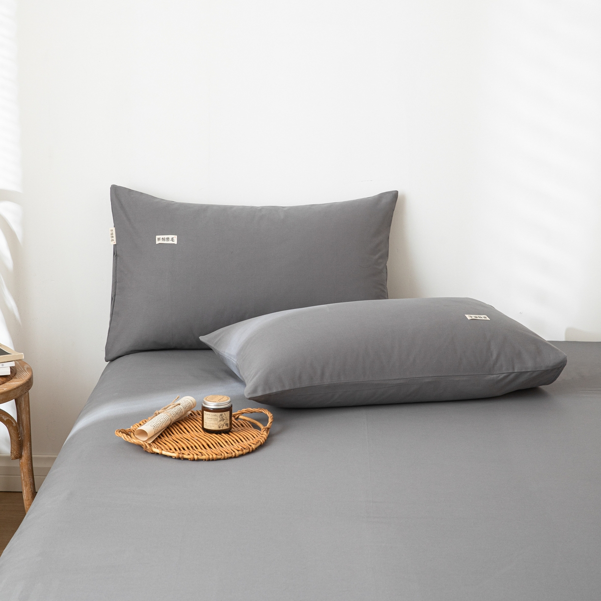 91家纺网 家纺一手货源 找家纺 眠博士 2025新款纯色全棉纯棉磨毛床单单品床单床单单件 磨毛床单-陶瓷深灰