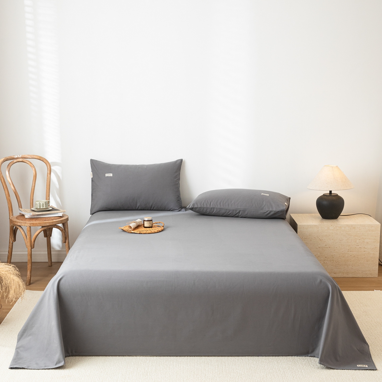 91家纺网 家纺一手货源 找家纺 眠博士 2025新款纯色全棉纯棉磨毛床单单品床单床单单件 磨毛床单-陶瓷深灰