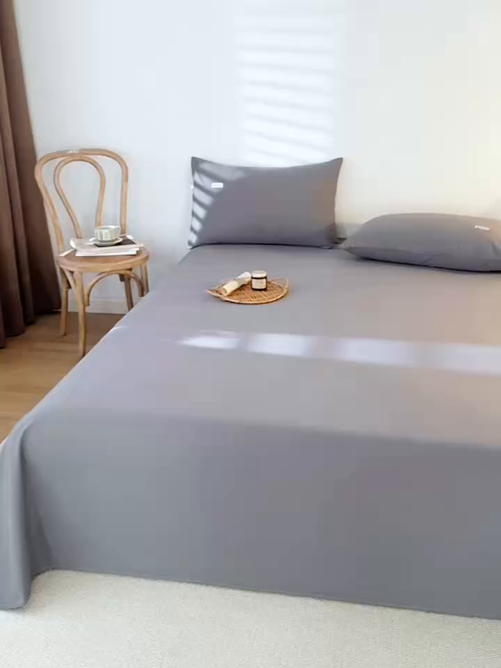 91家纺网 家纺一手货源 找家纺 眠博士 2025新款纯色全棉纯棉磨毛床单单品床单床单单件 磨毛床单-陶瓷深灰