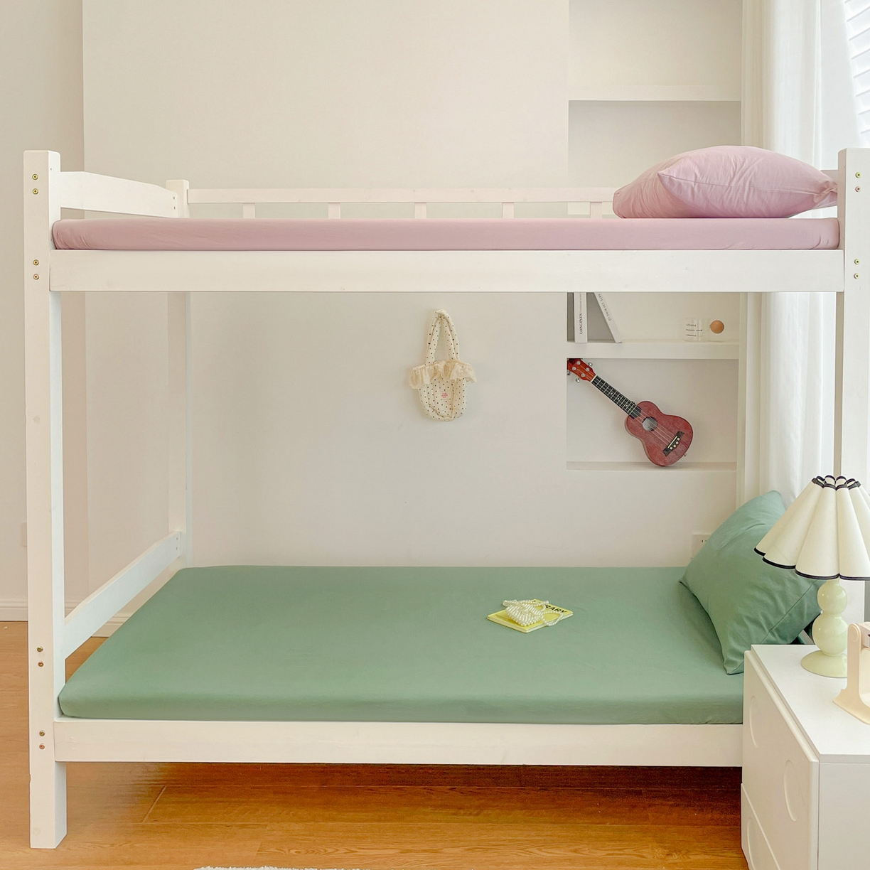 91家纺网 家纺一手货源 找家纺 纽缦家纺 2025新款纯色水洗亲柔棉三件套宿舍三件套上下铺三件套 蓝绿