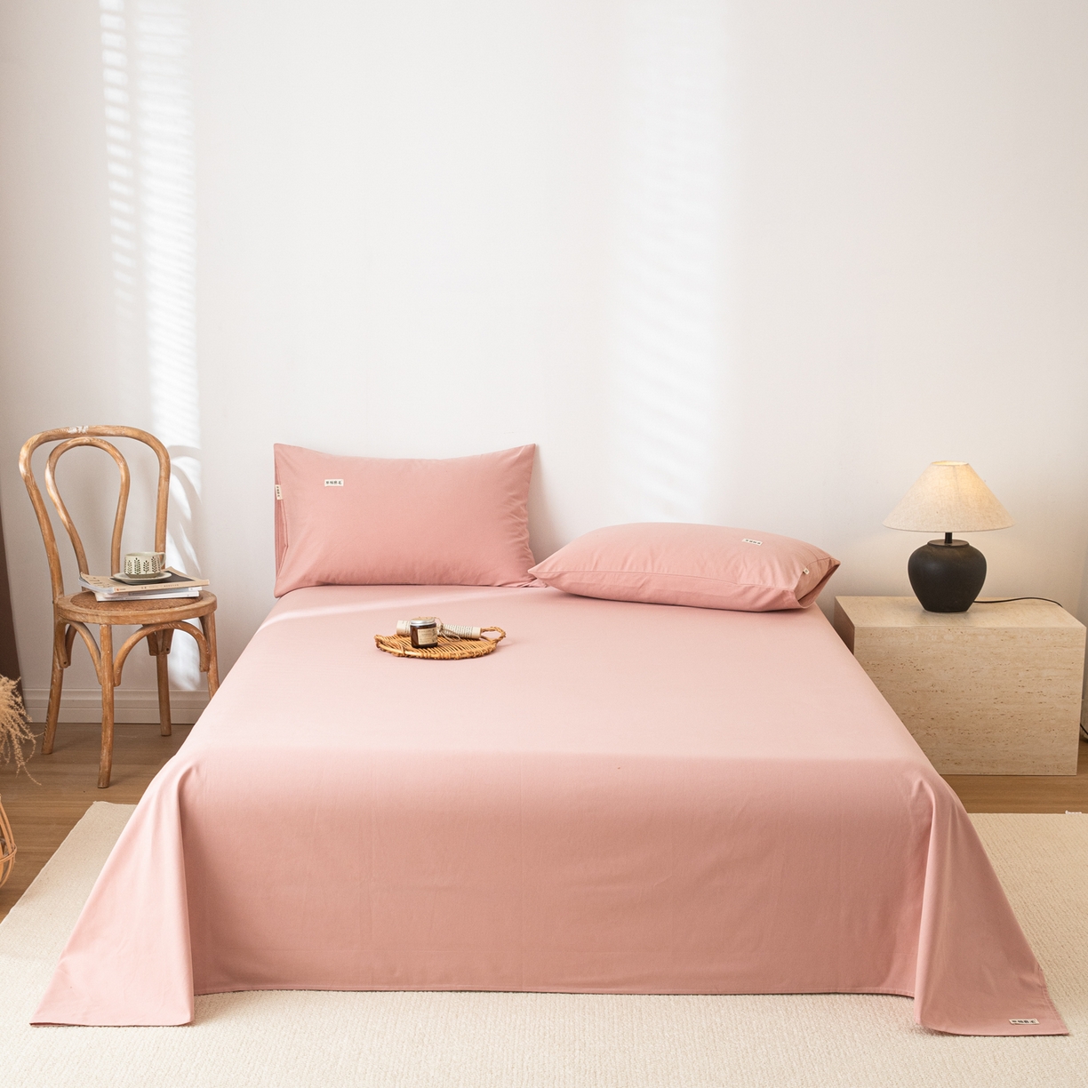 91家纺网 家纺一手货源 找家纺 眠博士 2025新款纯色全棉纯棉磨毛床单单品床单床单单件 磨毛床单-陶瓷豆沙