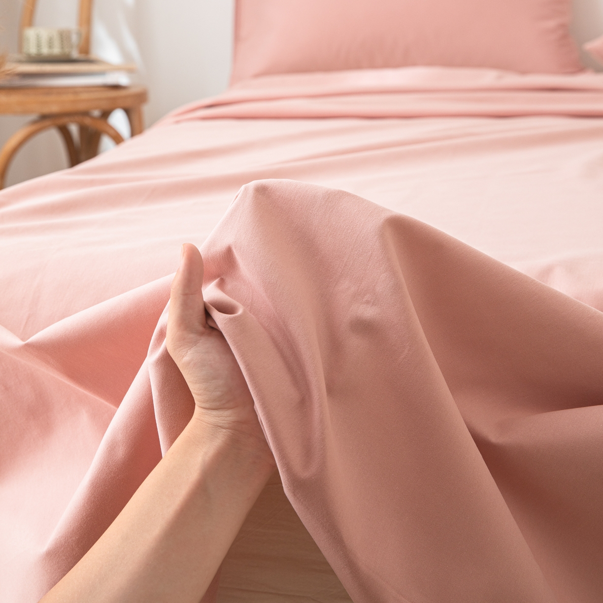 91家纺网 家纺一手货源 找家纺 眠博士 2025新款纯色全棉纯棉磨毛床单单品床单床单单件 磨毛床单-陶瓷豆沙