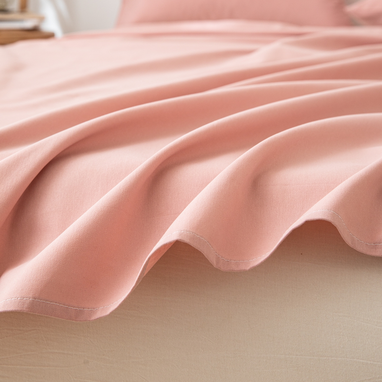 91家纺网 家纺一手货源 找家纺 眠博士 2025新款纯色全棉纯棉磨毛床单单品床单床单单件 磨毛床单-陶瓷豆沙