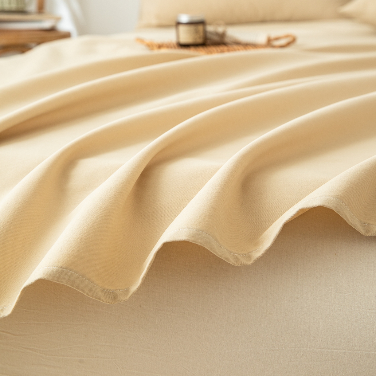 91家纺网 家纺一手货源 找家纺 眠博士 2025新款纯色全棉纯棉磨毛床单单品床单床单单件 磨毛床单-陶瓷杏