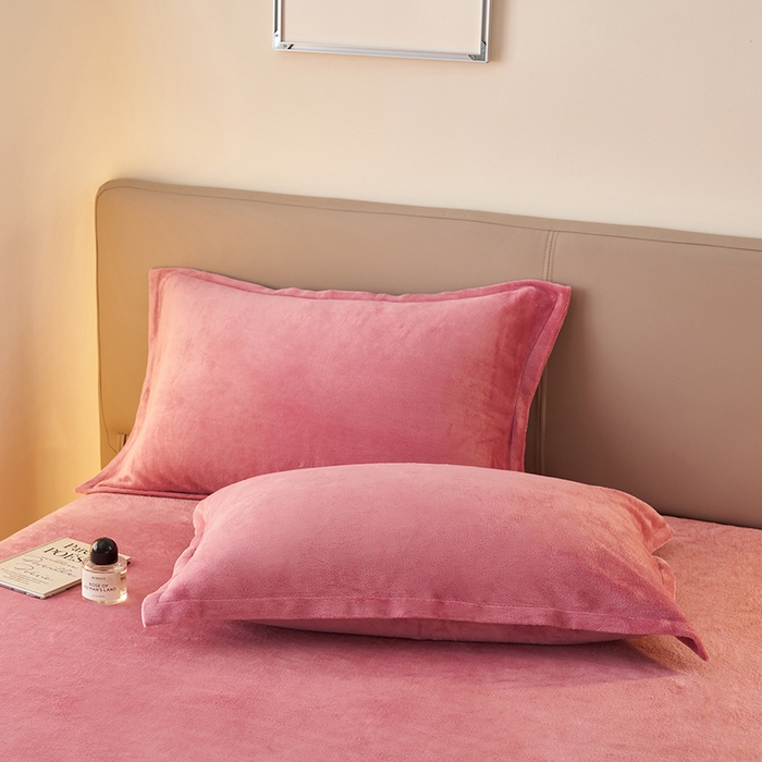 91家纺网 家纺一手货源 找家纺 简爱 2025新款纯色牛奶绒单床笠 豆沙