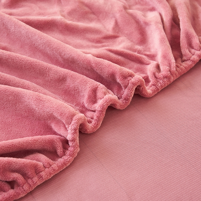 91家纺网 家纺一手货源 找家纺 简爱 2025新款纯色牛奶绒单床笠 豆沙