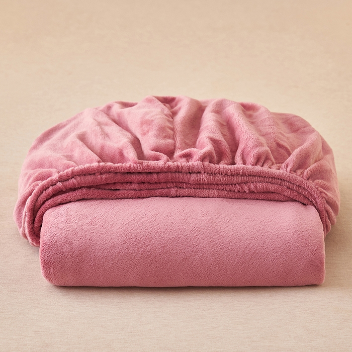 91家纺网 家纺一手货源 找家纺 简爱 2025新款纯色牛奶绒单床笠 豆沙