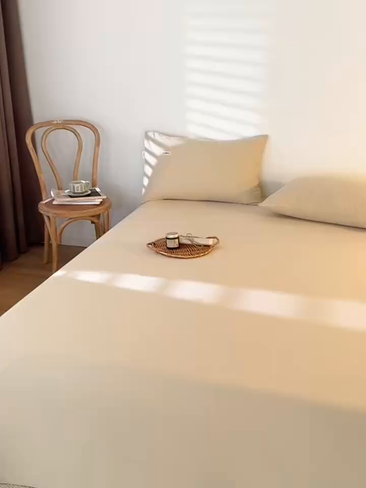 91家纺网 家纺一手货源 找家纺 眠博士 2025新款纯色全棉纯棉磨毛床单单品床单床单单件 磨毛床单-陶瓷杏