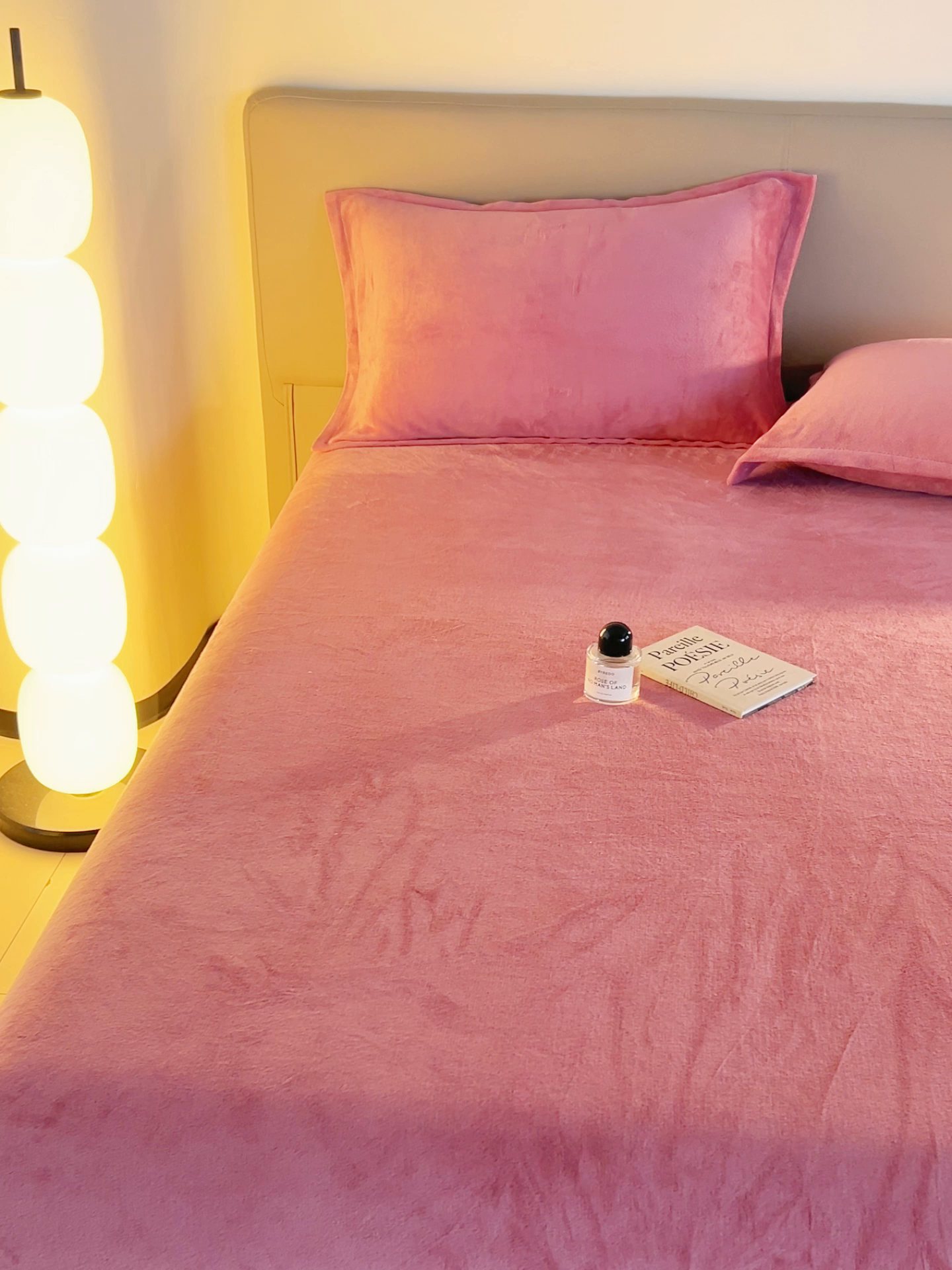 91家纺网 家纺一手货源 找家纺 简爱 2025新款纯色牛奶绒单床笠 豆沙