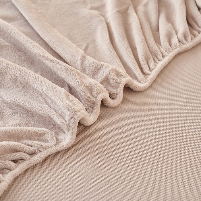 91家纺网 家纺一手货源 找家纺 简爱 2025新款纯色牛奶绒单床笠 灰色