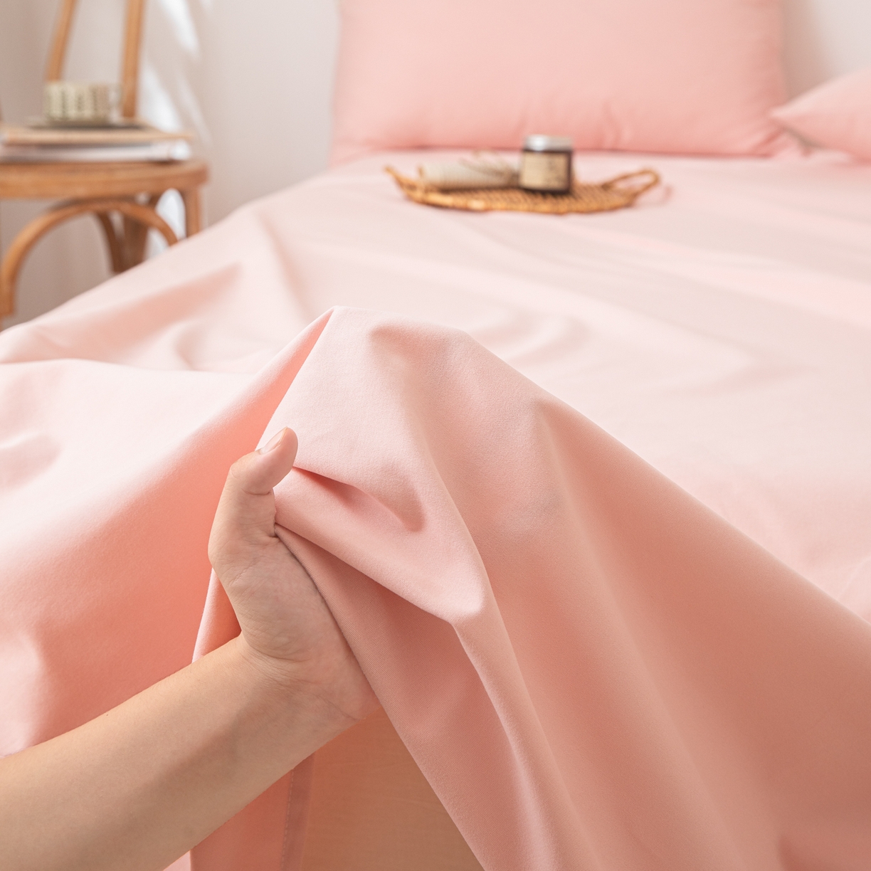 91家纺网 家纺一手货源 找家纺 眠博士 2025新款纯色全棉纯棉磨毛床单单品床单床单单件 磨毛床单-陶瓷粉