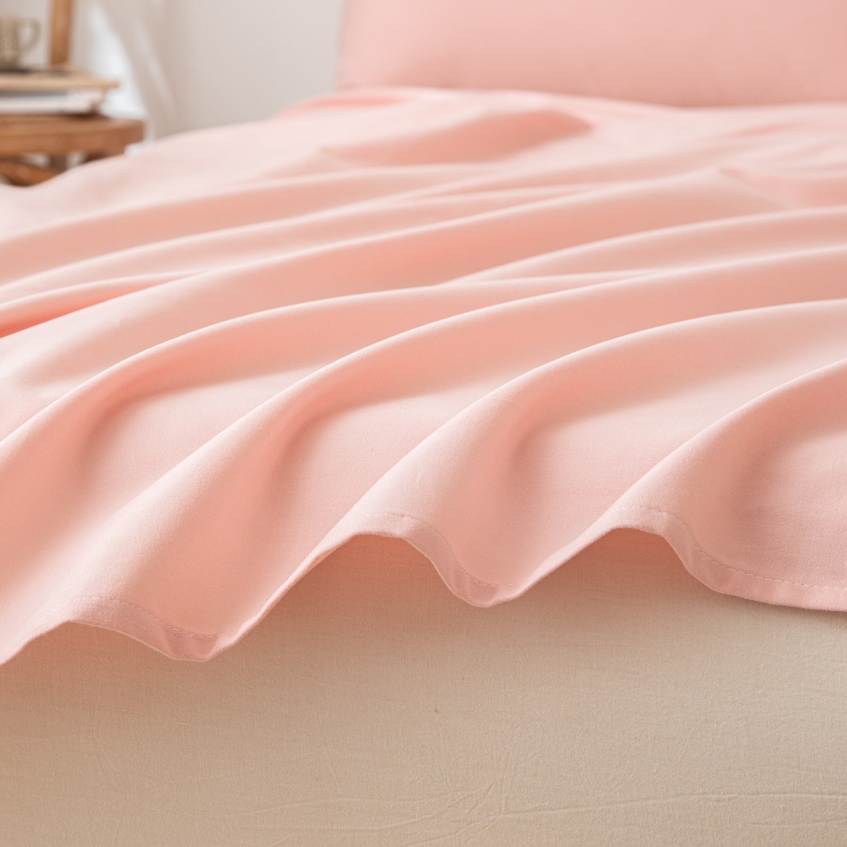 91家纺网 家纺一手货源 找家纺 眠博士 2025新款纯色全棉纯棉磨毛床单单品床单床单单件 磨毛床单-陶瓷粉