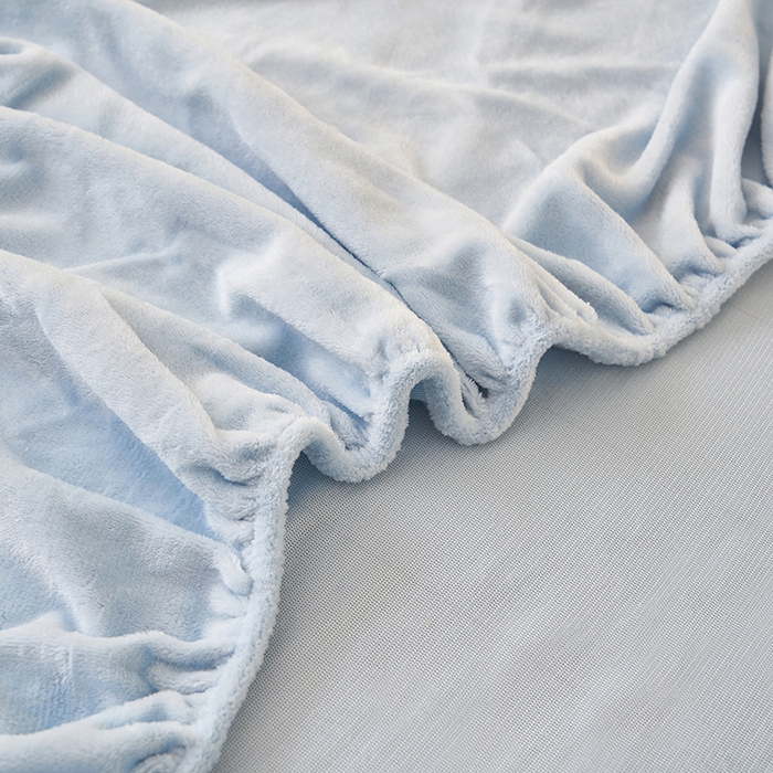 91家纺网 家纺一手货源 找家纺 简爱 2025新款纯色牛奶绒单床笠 天蓝