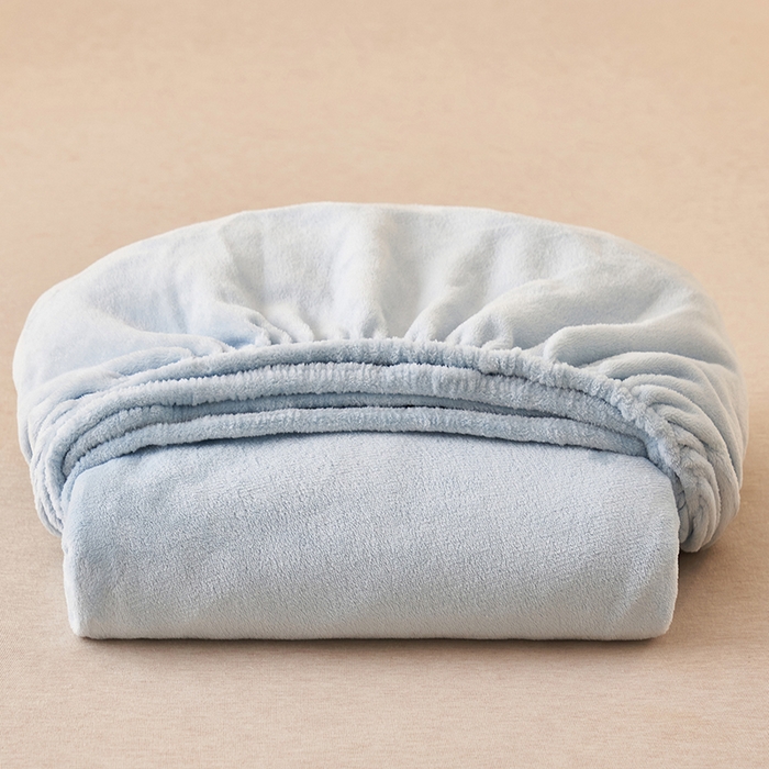 91家纺网 家纺一手货源 找家纺 简爱 2025新款纯色牛奶绒单床笠 天蓝