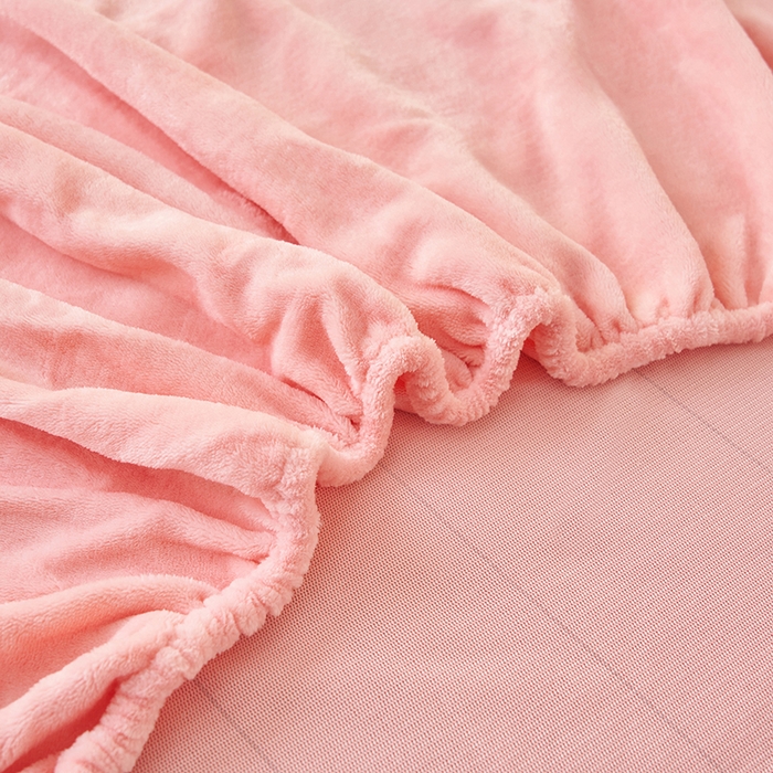 91家纺网 家纺一手货源 找家纺 简爱 2025新款纯色牛奶绒单床笠 樱花粉