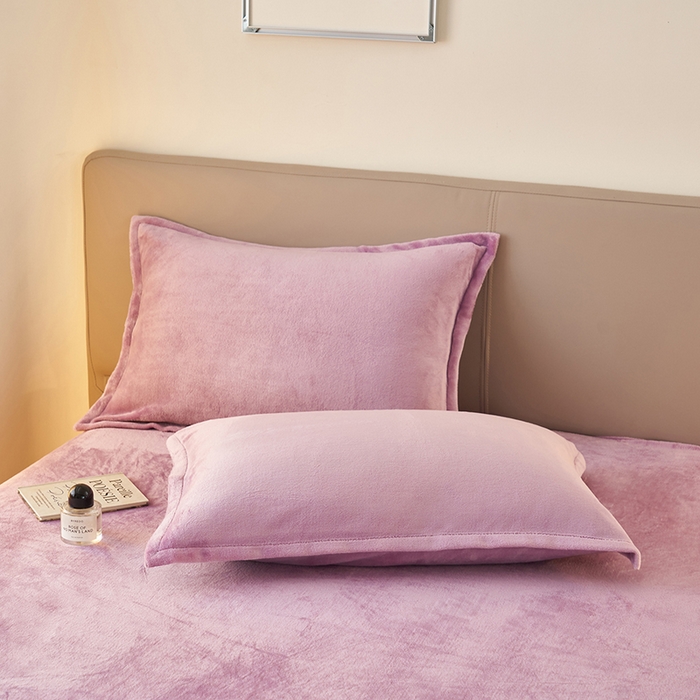 91家纺网 家纺一手货源 找家纺 简爱 2025新款纯色牛奶绒单床笠 优雅紫