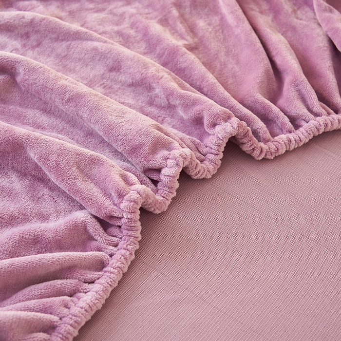 91家纺网 家纺一手货源 找家纺 简爱 2025新款纯色牛奶绒单床笠 优雅紫