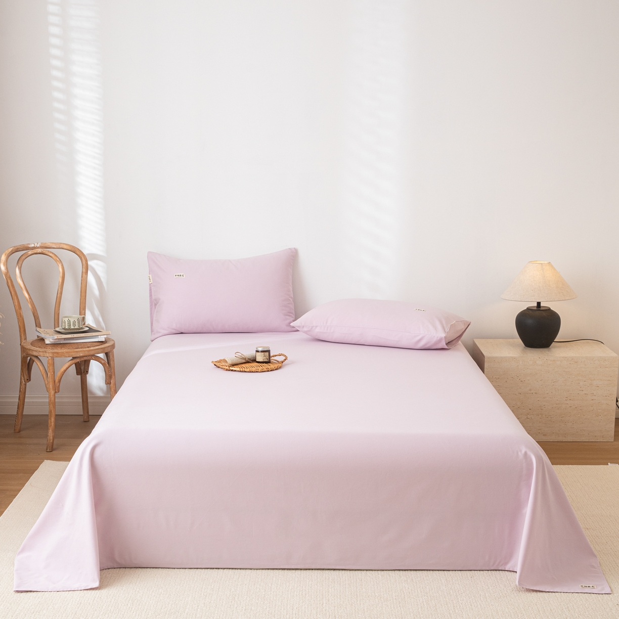 91家纺网 家纺一手货源 找家纺 眠博士 2025新款纯色全棉纯棉磨毛床单单品床单床单单件 磨毛床单-陶瓷紫