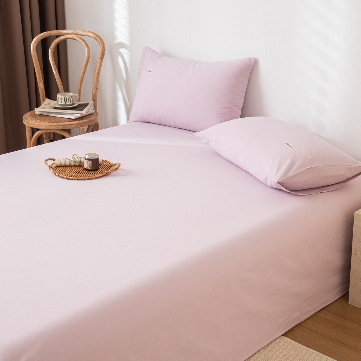 91家纺网 家纺一手货源 找家纺 眠博士 2025新款纯色全棉纯棉磨毛床单单品床单床单单件 磨毛床单-陶瓷紫