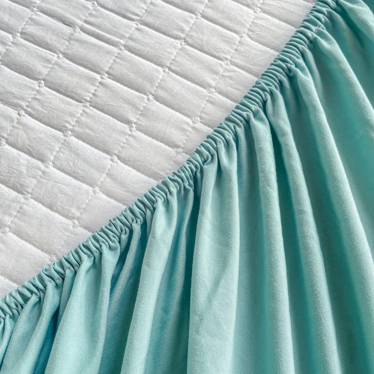 91家纺网 家纺一手货源 找家纺 锦眠床笠 2025新款刺绣床笠-学生图 青春绿