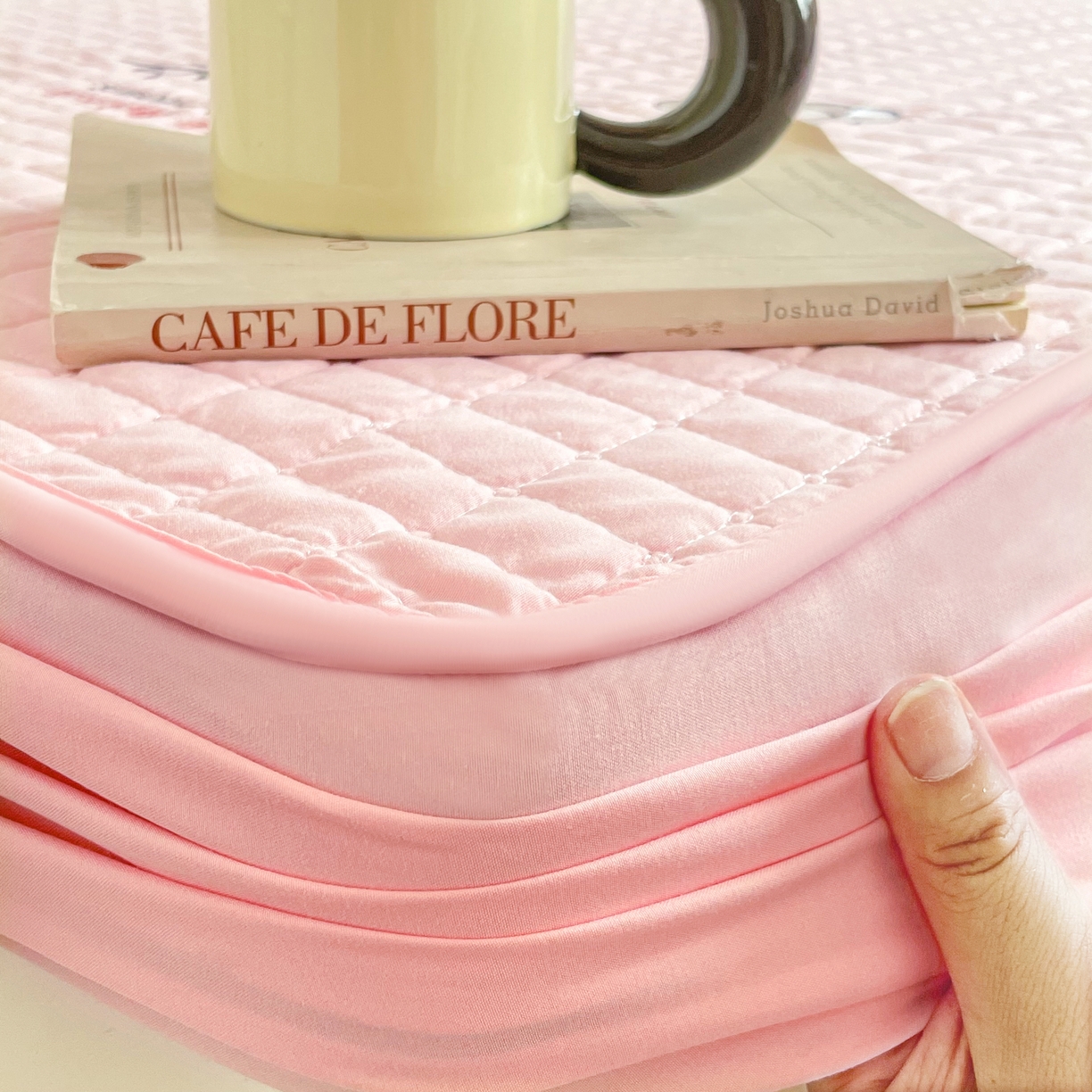 91家纺网 家纺一手货源 找家纺 锦眠床笠 2025新款刺绣床笠-学生图 樱花粉