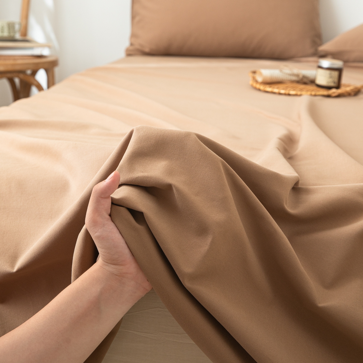 91家纺网 家纺一手货源 找家纺 眠博士 2025新款纯色全棉纯棉磨毛床单单品床单床单单件 磨毛床单-陶瓷卡其