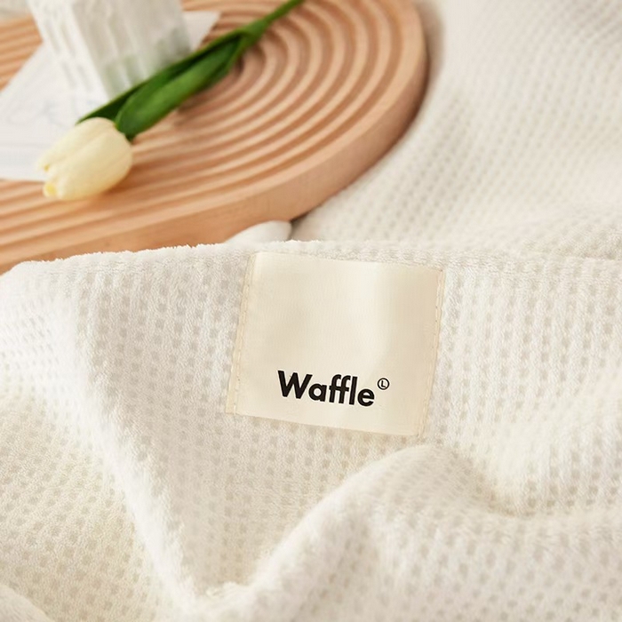 91家纺网 家纺一手货源 找家纺 莱家富 2026新款500克加厚A类华夫格牛奶绒双面毛毯轻奢休闲盖毯子多尺寸多功能午睡办 奶白