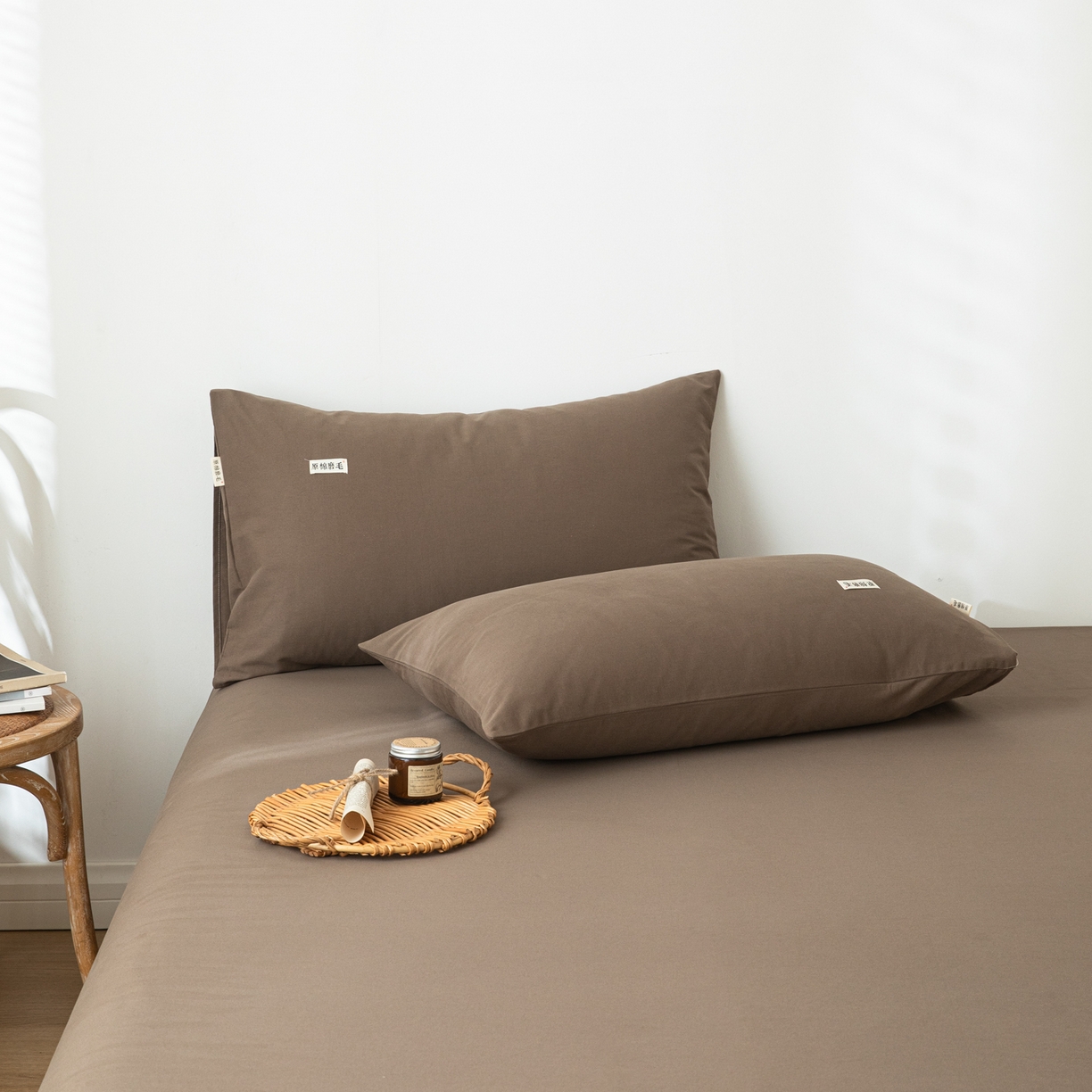 91家纺网 家纺一手货源 找家纺 眠博士 2025新款纯色全棉纯棉磨毛床单单品床单床单单件 磨毛床单-陶瓷咖