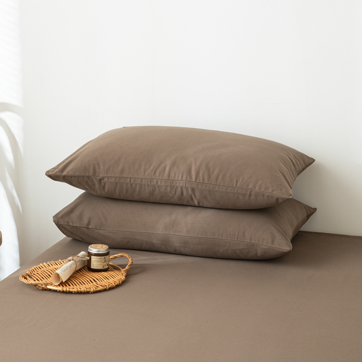 91家纺网 家纺一手货源 找家纺 眠博士 2025新款纯色全棉纯棉磨毛床单单品床单床单单件 磨毛床单-陶瓷咖