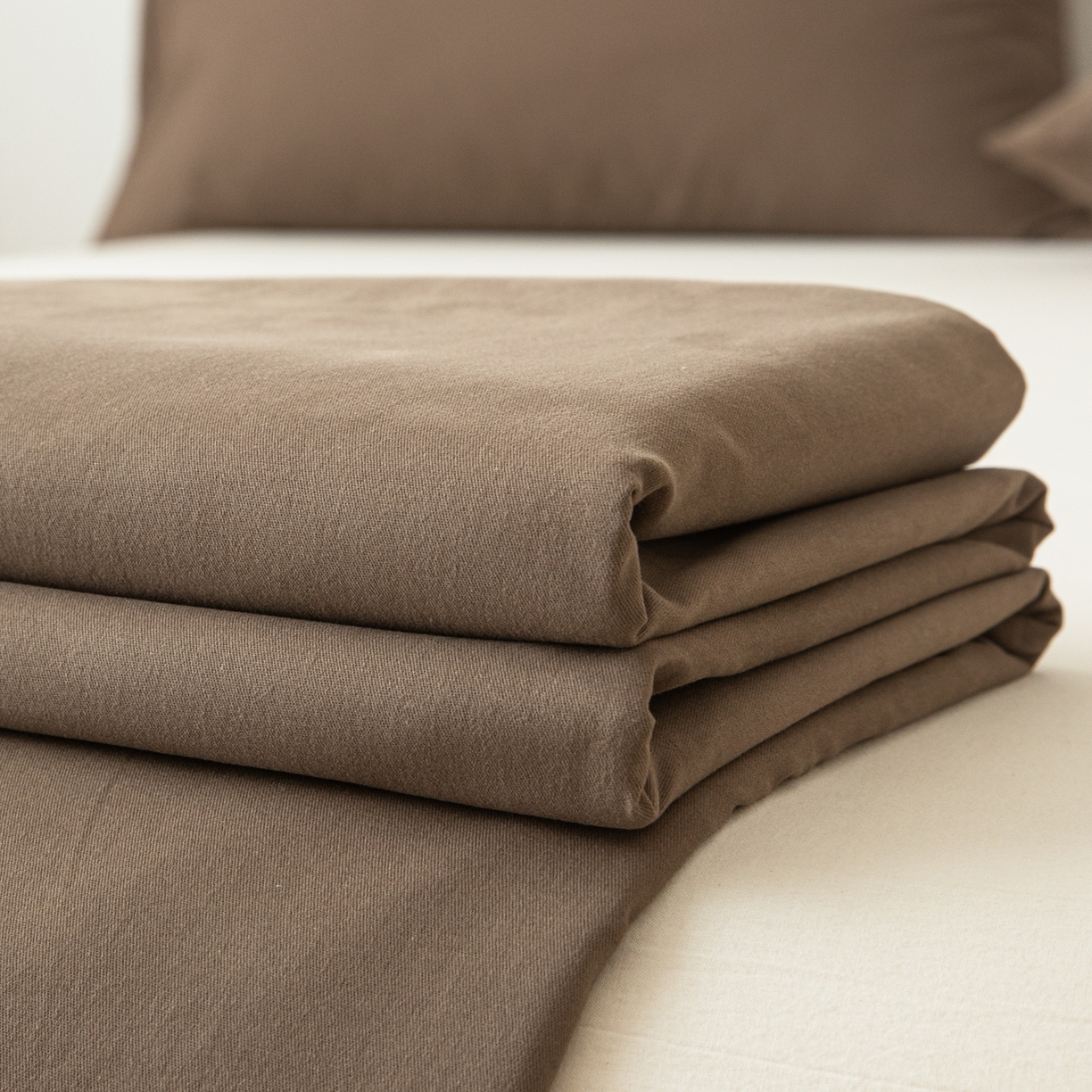 91家纺网 家纺一手货源 找家纺 眠博士 2025新款纯色全棉纯棉磨毛床单单品床单床单单件 磨毛床单-陶瓷咖