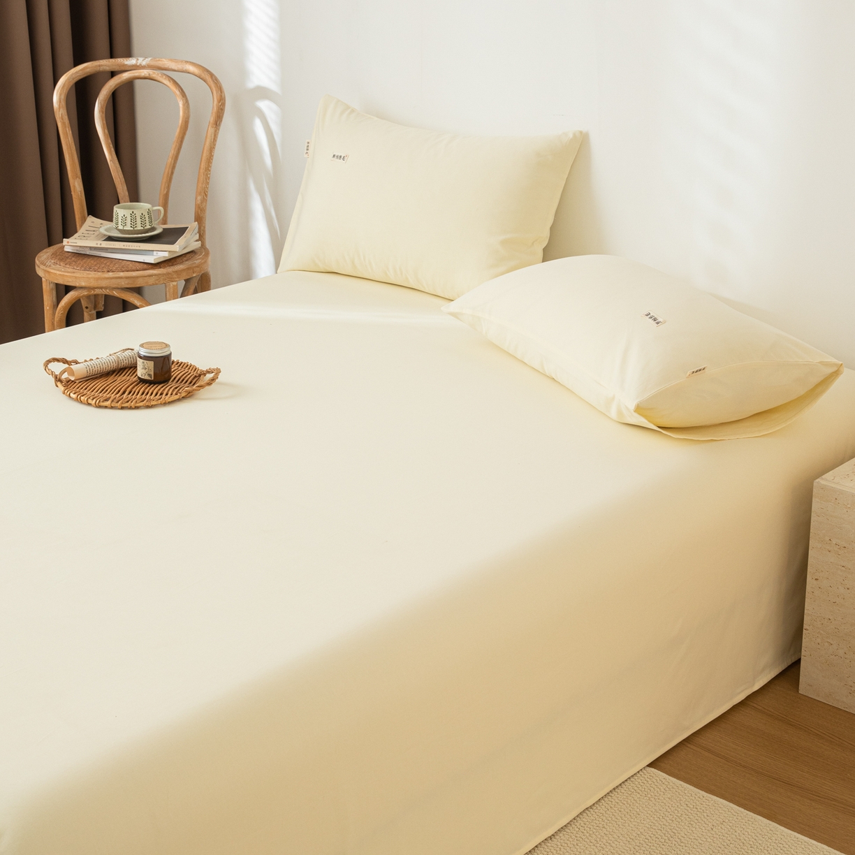 91家纺网 家纺一手货源 找家纺 眠博士 2025新款纯色全棉纯棉磨毛床单单品床单床单单件 磨毛床单-陶瓷奶白