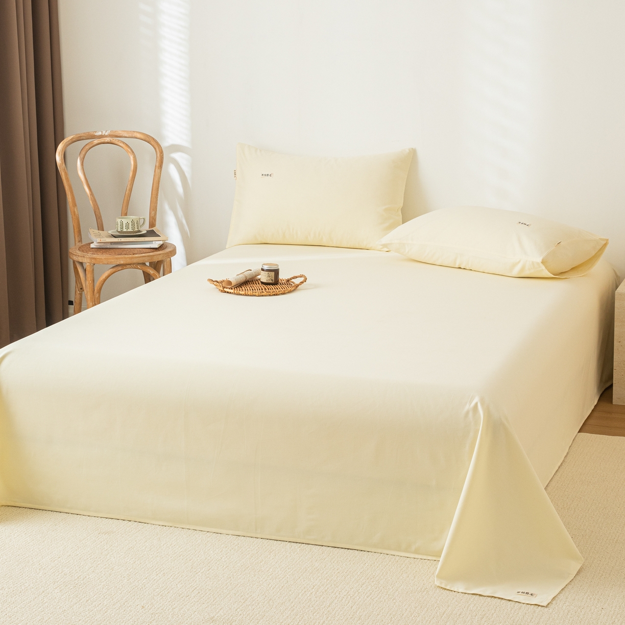 91家纺网 家纺一手货源 找家纺 眠博士 2025新款纯色全棉纯棉磨毛床单单品床单床单单件 磨毛床单-陶瓷奶白