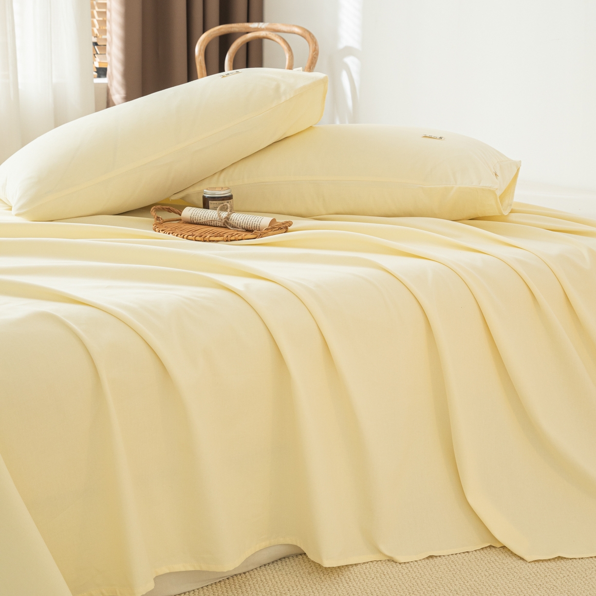 91家纺网 家纺一手货源 找家纺 眠博士 2025新款纯色全棉纯棉磨毛床单单品床单床单单件 磨毛床单-陶瓷奶白