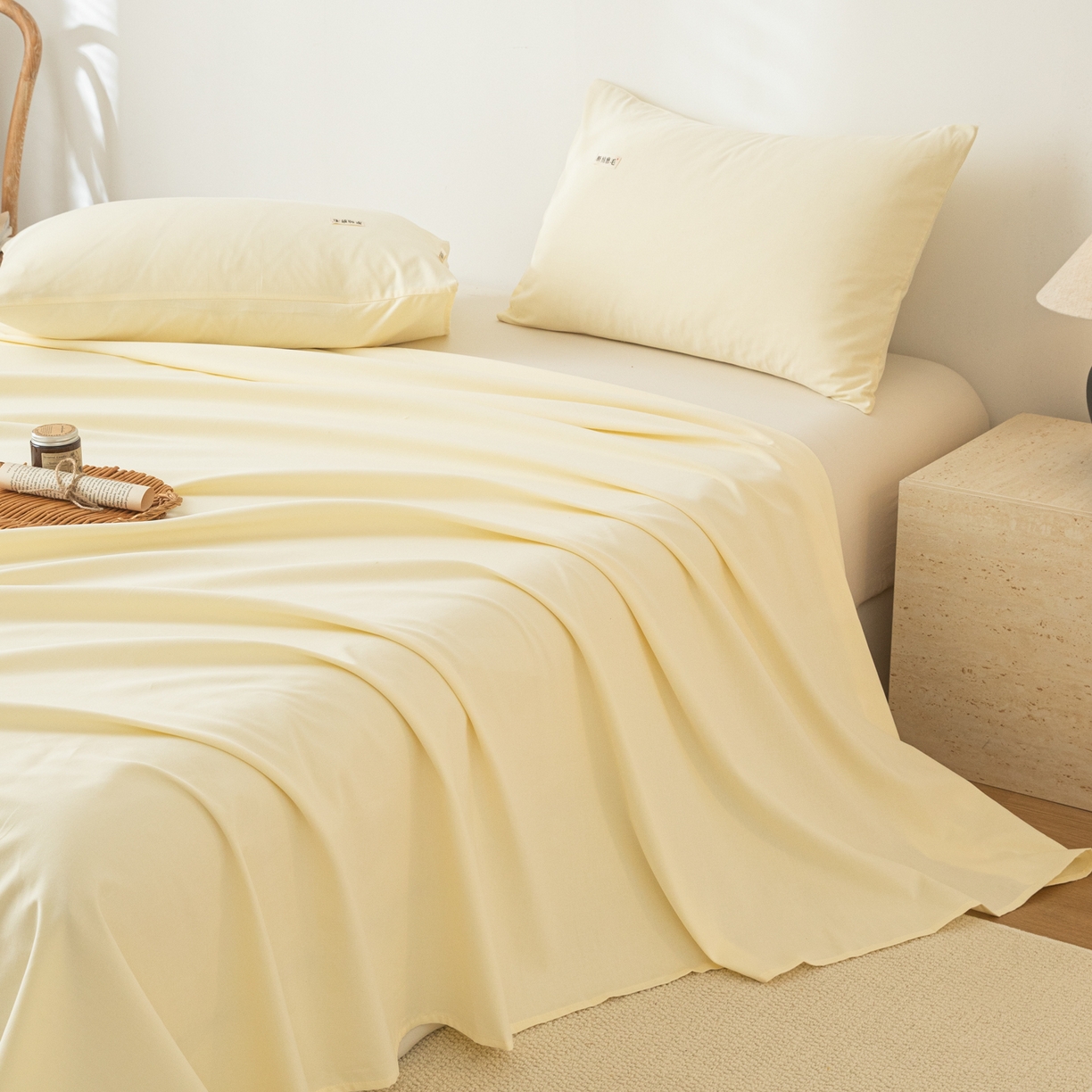 91家纺网 家纺一手货源 找家纺 眠博士 2025新款纯色全棉纯棉磨毛床单单品床单床单单件 磨毛床单-陶瓷奶白