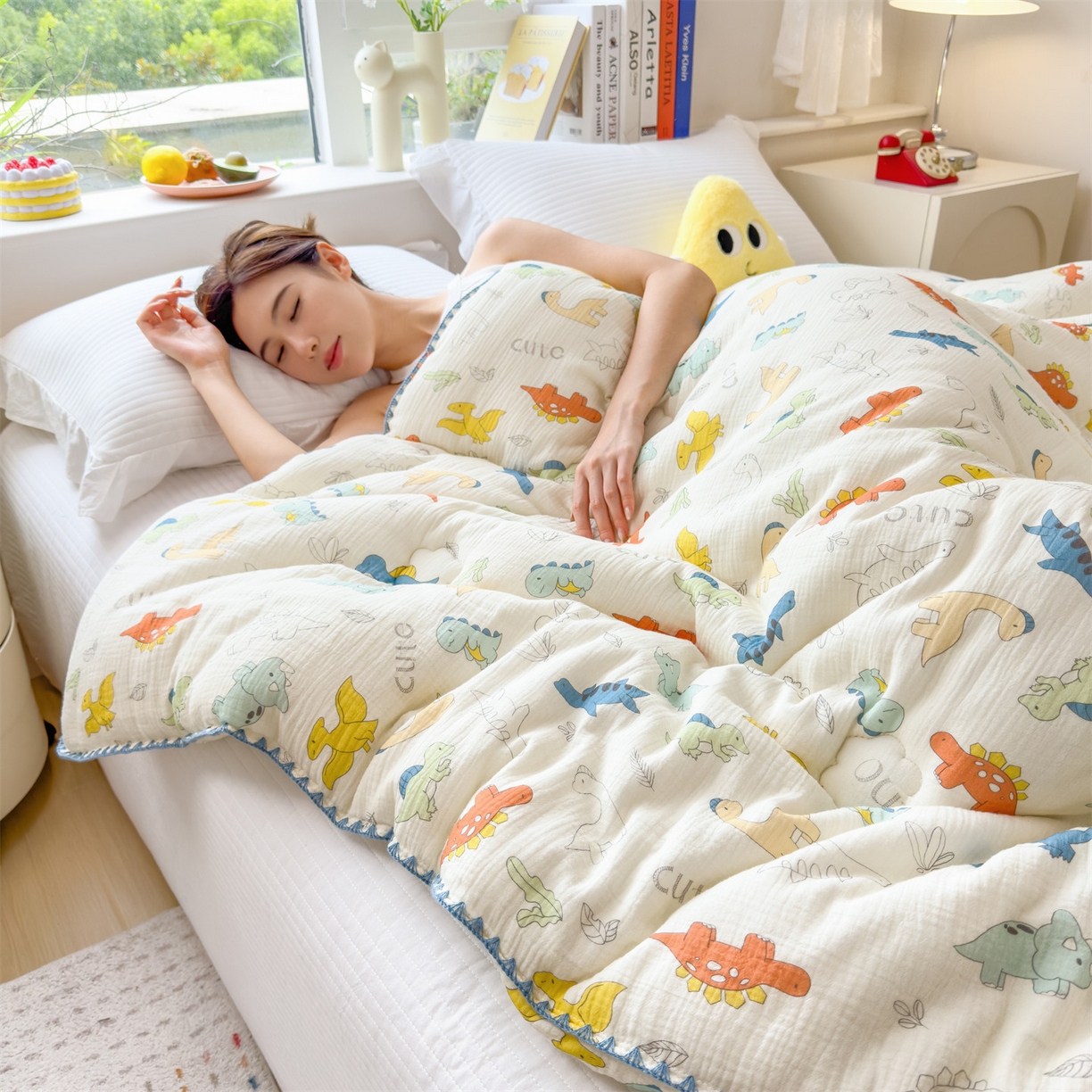 91家纺网 家纺一手货源 找家纺 （总）五月家纺 2025新款A类纯棉皱皱纱大豆被冬被春秋被 被子被芯（10%大豆纤维包检测）