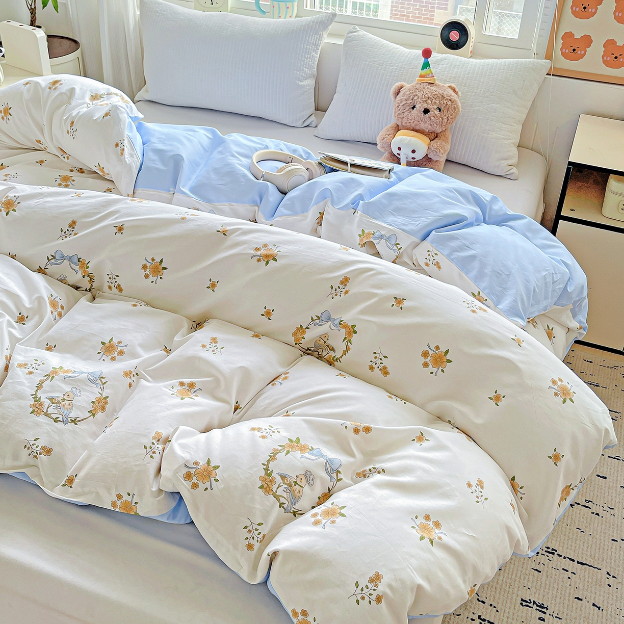 91家纺网 家纺一手货源 找家纺 恩泽家纺 2025新款加厚全棉纯棉印花系列被套单件-单被套 花香梦境