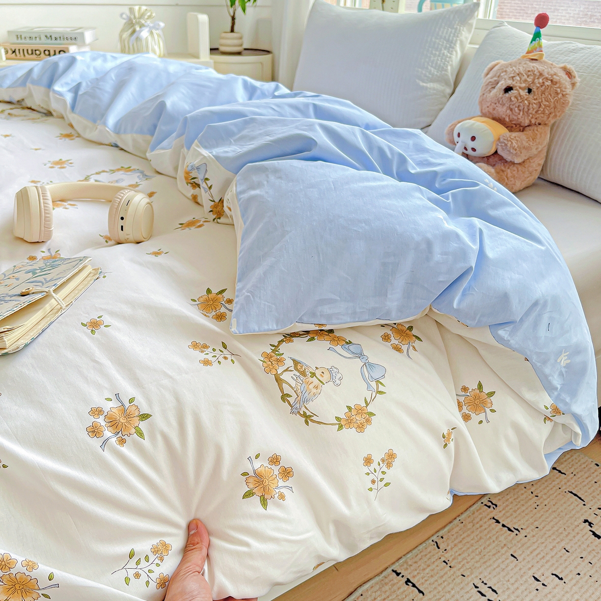 91家纺网 家纺一手货源 找家纺 恩泽家纺 2025新款加厚全棉纯棉印花系列被套单件-单被套 花香梦境