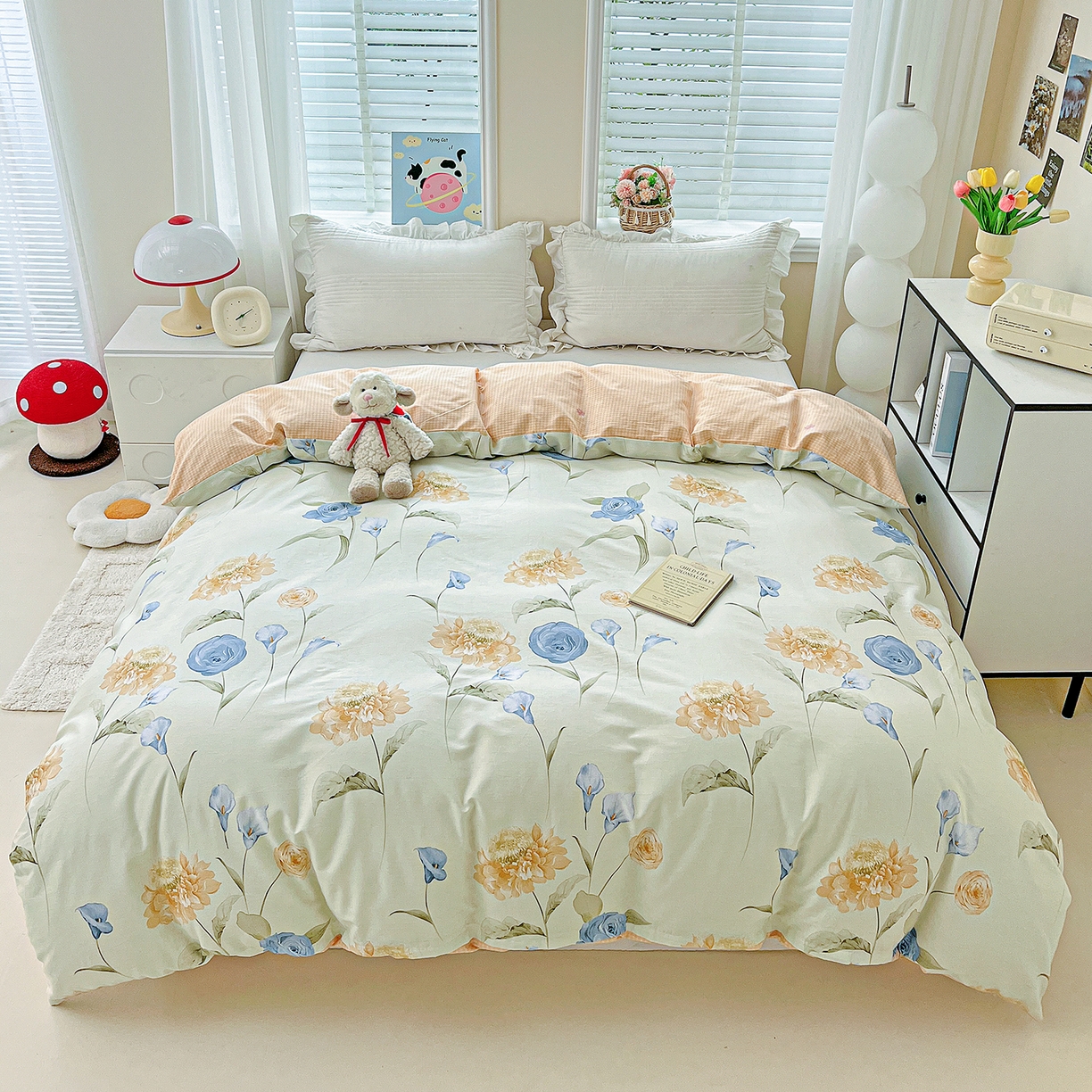 91家纺网 家纺一手货源 找家纺 恩泽家纺 2025新款加厚全棉纯棉印花系列被套单件-单被套 锦花缘