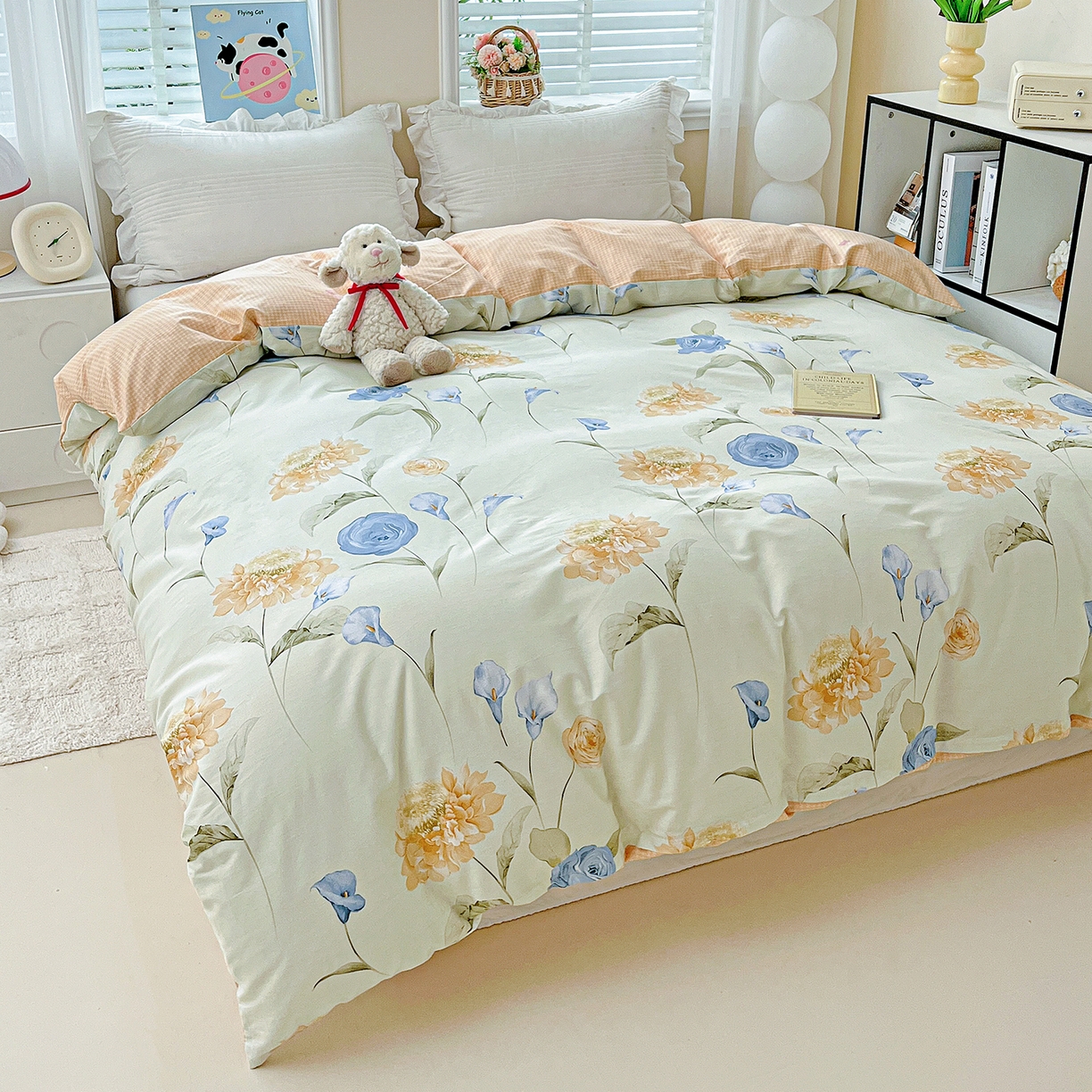 91家纺网 家纺一手货源 找家纺 恩泽家纺 2025新款加厚全棉纯棉印花系列被套单件-单被套 锦花缘