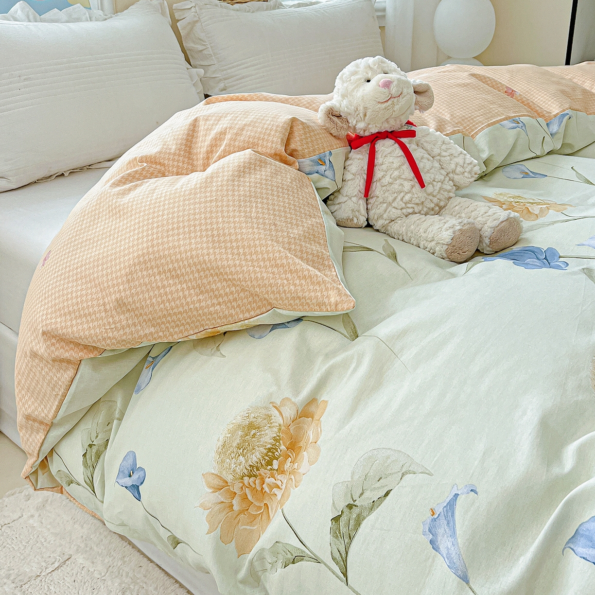 91家纺网 家纺一手货源 找家纺 恩泽家纺 2025新款加厚全棉纯棉印花系列被套单件-单被套 锦花缘